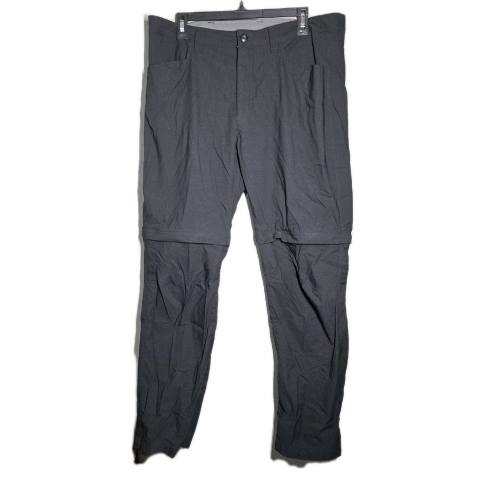 Eddie Bauer Mens Size 38x32Convertible Tech‎ Pants Black Outdoor Hiking Stretch